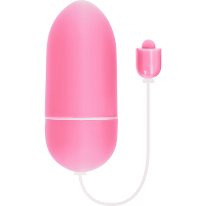 Uovo vibrante rosa impermeabile ONLINE, con superficie liscia e dettagli colorati, visibile in primo piano nell'immagine.