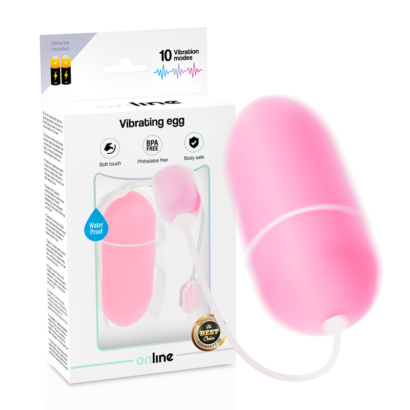 Uovo vibrante rosa online, impermeabile e colorato, con superficie liscia e dettaglio di texture visibile.