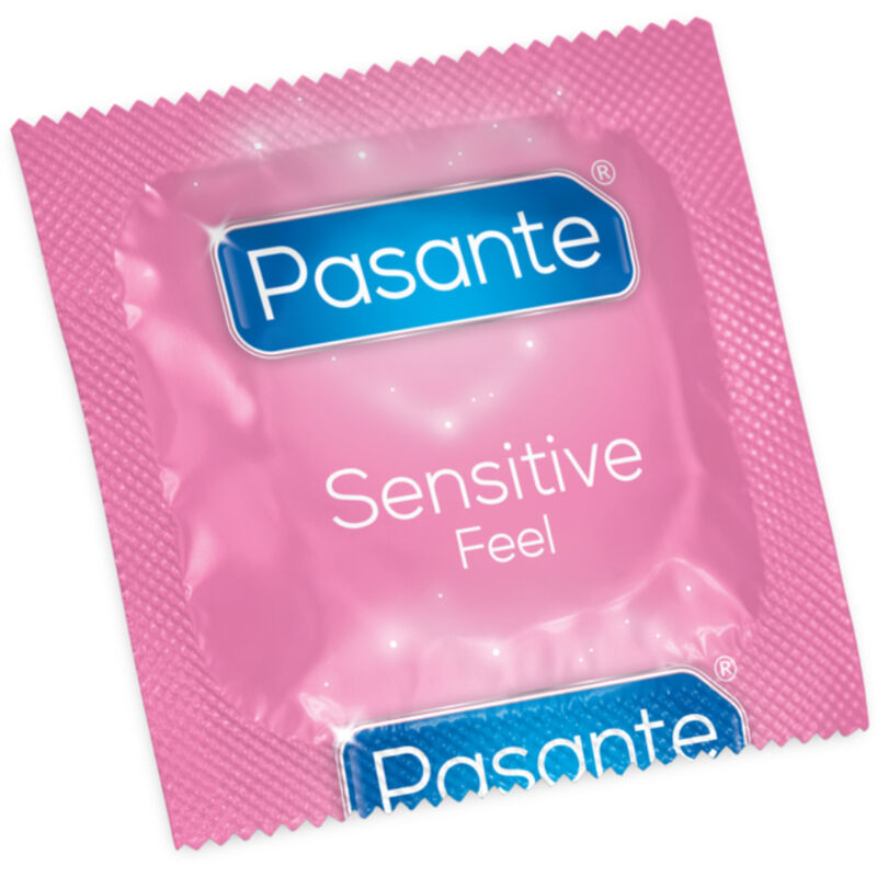 Borsa sensibile Pasante per preservativi con 144 unità, scatola elegante e compatta con logo Pasante.