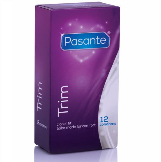Preservativi Pasante MS con bordo sottile, confezione da 12 unità, preservativi maschili di alta qualità.
