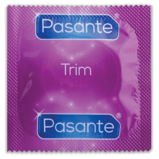 Preservativi Pasante Sottile Trim MS, confezione da 3 unità, in lattice sottile per maggiore sensibilità.