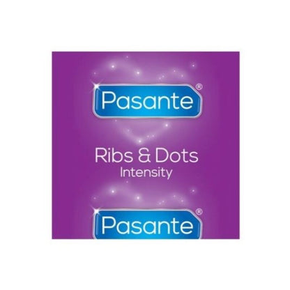 Preservativi Pasante Ribs & Dots Intensity, confezione da 144 unità, con dettagli a coste e puntini per maggiore sensibilità.