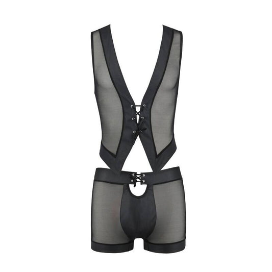 Set intimo maschile PASSION MEN William nero, completo con boxer e maglietta, taglia S/M, in tessuto morbido e confortevole.