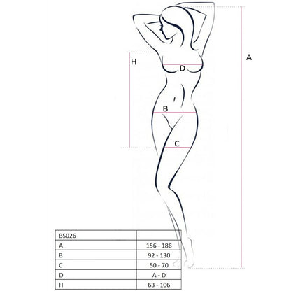 Abito nero stile bodystocking PASSION WOMAN, taglia unica, con dettagli aderenti e design elegante per donna.