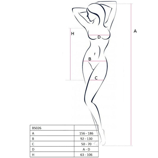 Abito nero stile bodystocking PASSION WOMAN, taglia unica, con dettagli aderenti e design elegante per donna.