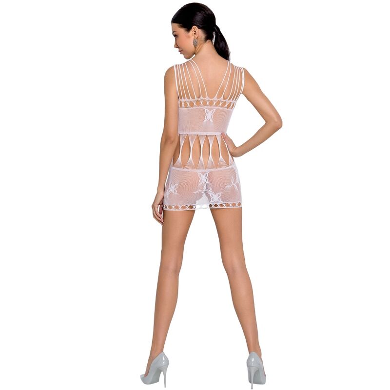 Body stocking bianco PASSION WOMAN PASSION - Woman BS090, taglia unica, dettaglio in tessuto morbido e aderente.