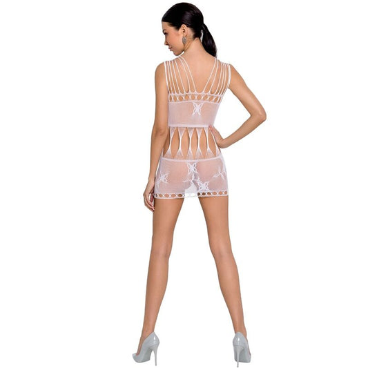 Body stocking bianco PASSION WOMAN PASSION - Woman BS090, taglia unica, dettaglio in tessuto morbido e aderente.
