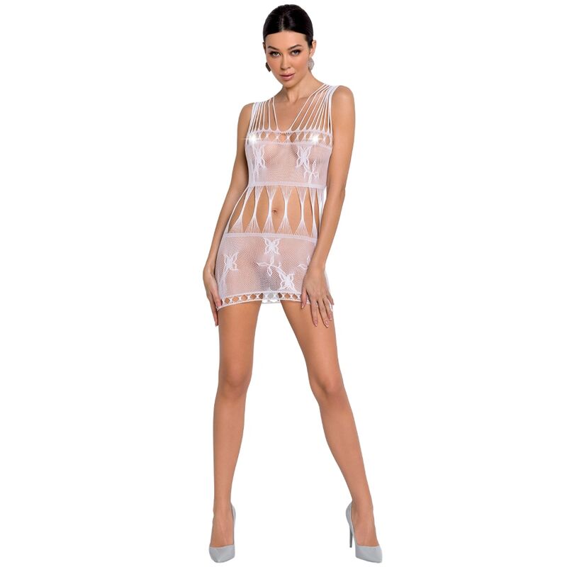 Body stocking bianco Passion Woman PASSION - Woman BS090, vestito modellante senza cuciture, taglia unica, dettagli eleganti e sensuali