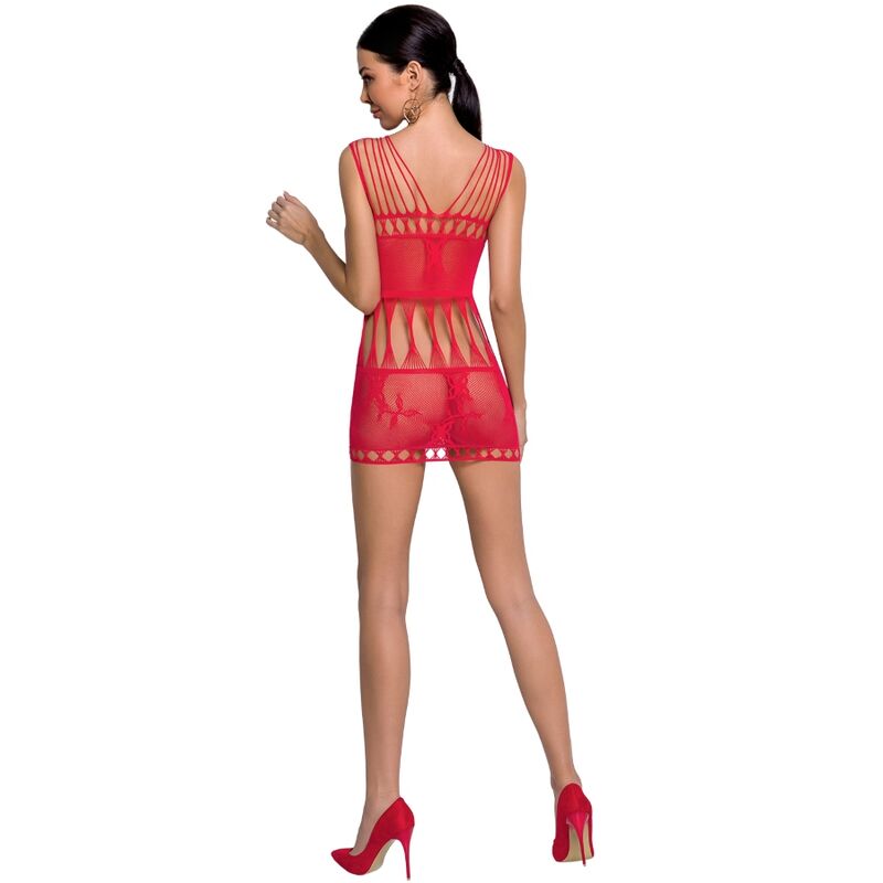 Body Stocking rossa Passion Woman, vestibilità unica, dettaglio elegante, tessuto morbido e aderente, indossata da donna.