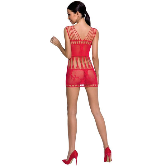 Body Stocking rossa Passion Woman, vestibilità unica, dettaglio elegante, tessuto morbido e aderente, indossata da donna.
