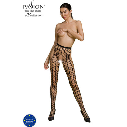 Bodystocking rosso Passion ECO S007 di Passion Woman Garter & Stock, dettaglio tessuto e design elegante.