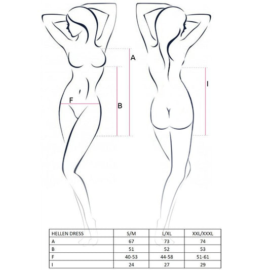 Vestito donna Passion Hellen e perizoma, taglia S/M, in tessuto leggero e elegante con dettagli femminili.