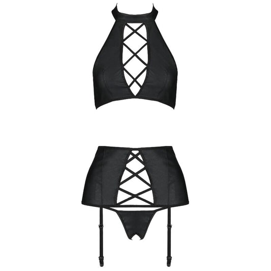 Set Nancy PASSION WOMAN in pelle ecologica S/M, completo con top e pantaloni in morbida pelle ecologica, stile elegante e confortevole.