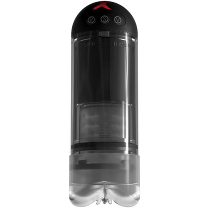 Vibratore Stroker Extender Pro PDX ELITE, dispositivo di estensione per stimolazione maschile, con design ergonomico e dettagli funzionali.