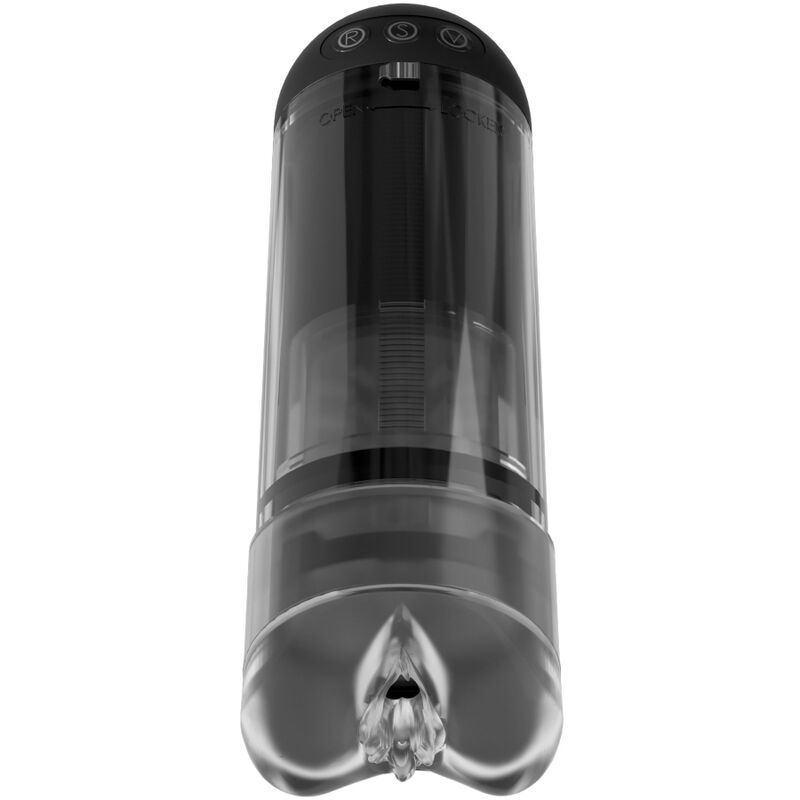 Vibratore stroker extender Pro PDX ELITE, design realistico in silicone con dettagli realistici e manico ergonomico.