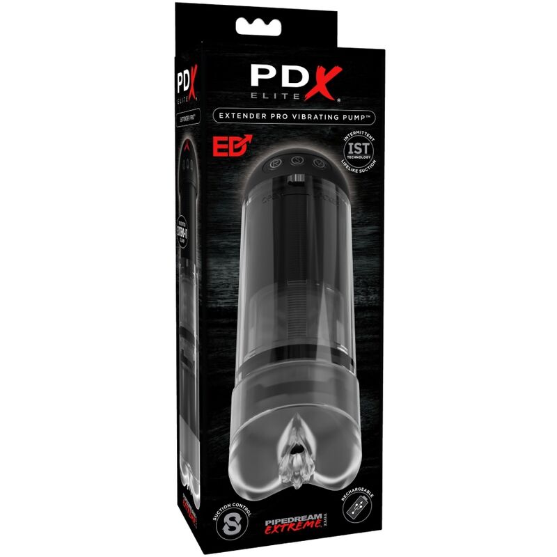 Vibratore stroker extender PDX ELITE ELITE, design ergonomico e realistico per piacere intenso e stimolante.