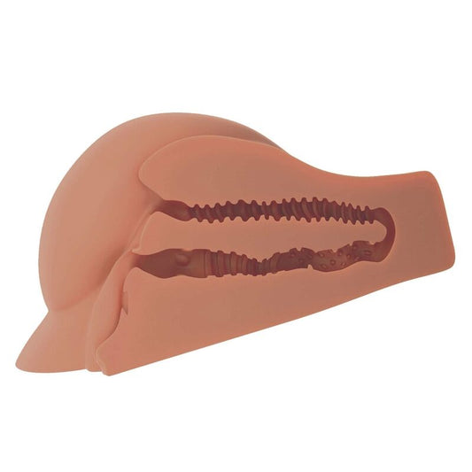 Masturbatore naturale PDX PLUS CULO PERFETTO DOPPIO con dettagli realistici, in silicone morbido, visibile in questa immagine.