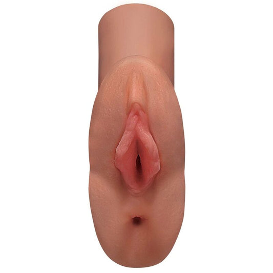 Masturbatore PDX PLUS Figa Perfetta Doppio Stroker con aperture vaginale e anale, realistico e dettagliato.
