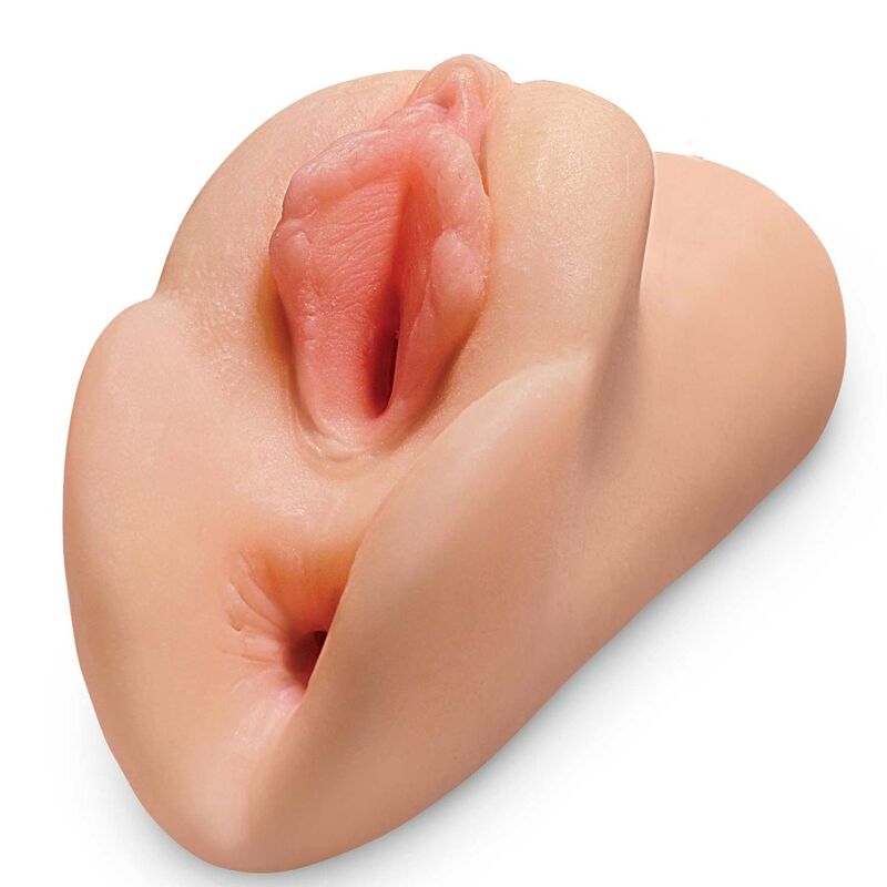 Stroker masturbatore PDX PLUS Perfect Pussy, modello doppio con dettagli realistici di vagina e ano, design naturale e morbido.