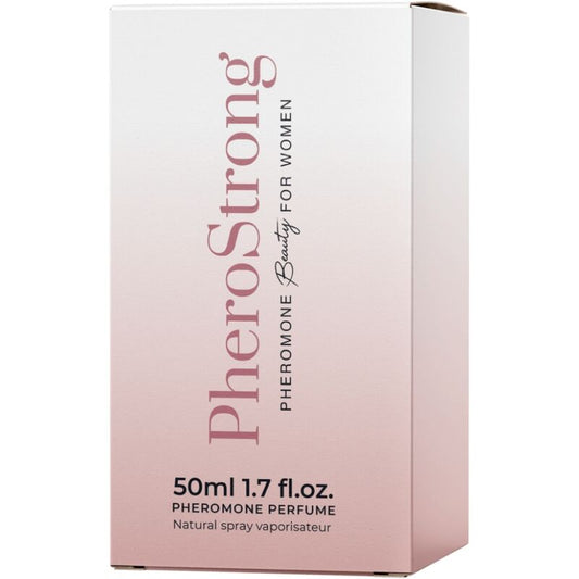 Profumo femminile PHEROSTRONG Preromone Bellezza per donna, bottiglia da 50 ml con etichetta elegante e design raffinato