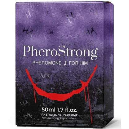 Profumo ai feromoni Pherostrong J per lui, 50 ml, bottiglia con etichetta elegante, ideale per attrarre e sedurre.