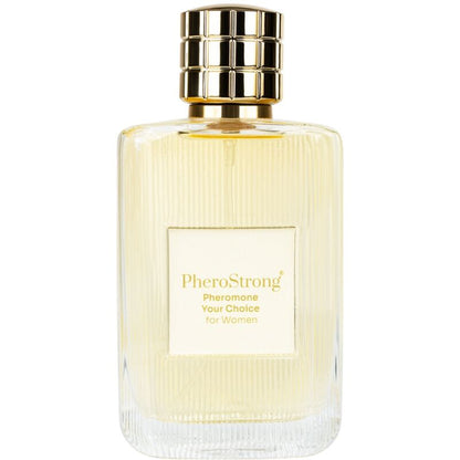 Profumo ai feromoni Pherostrong per donna, bottiglia da 50 ml, confezione elegante e raffinata, ideale per attirare e sedurre.