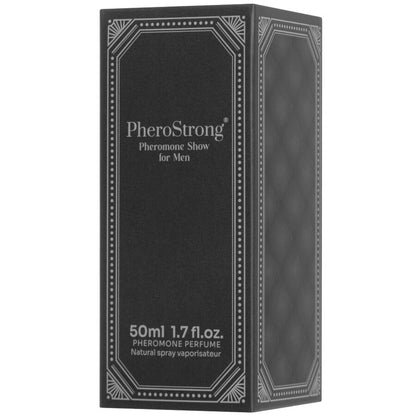 Profumo Pherostrong ai feromoni Show per uomo, confezione da 50 ml, con bottiglia elegante e spray, prodotto di profumeria maschile