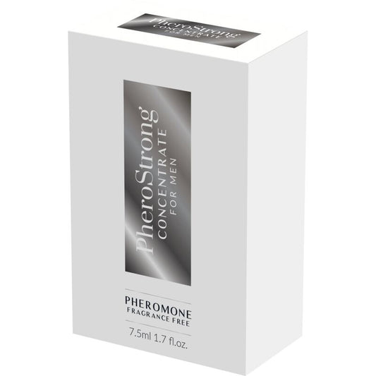 Profumo concentrato Pherostrong per lui, flacone da 7,5 ml con etichetta elegante, ideale per fragranza maschile raffinata.