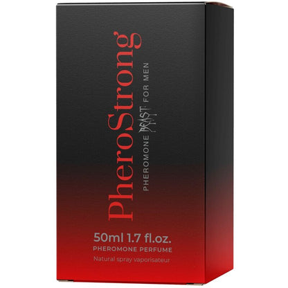Profumo preromone Beast per uomo di PHEROSTRONG, flacone da 50 ml con design elegante e maschile.