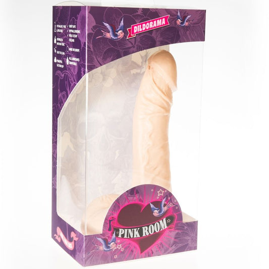 Eban dildo realistico Flesh da 19 cm di PINK ROOM, dettagli realistici e texture morbida, visibile in primo piano nell'immagine.