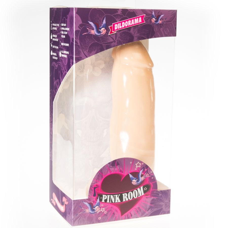 Dildo realistico PINK ROOM MYLORD Flesh di 20,5 cm posato su superficie, dettagli realistici e texture morbida.