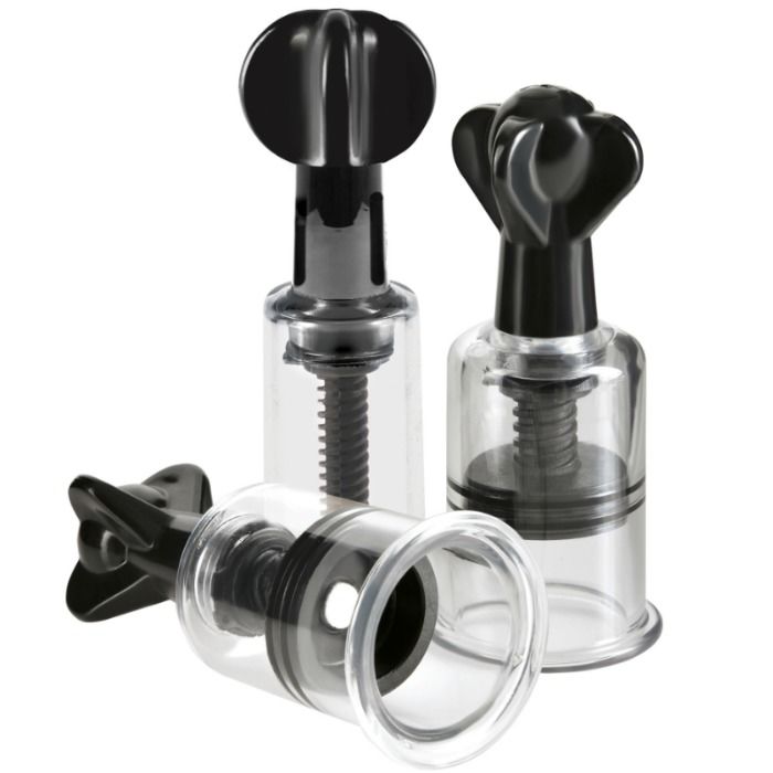 Set di tre stimolatori super aspiranti per capezzoli e clitoride della linea Fetish Fantasy di Pipedreams, in edizione limitata