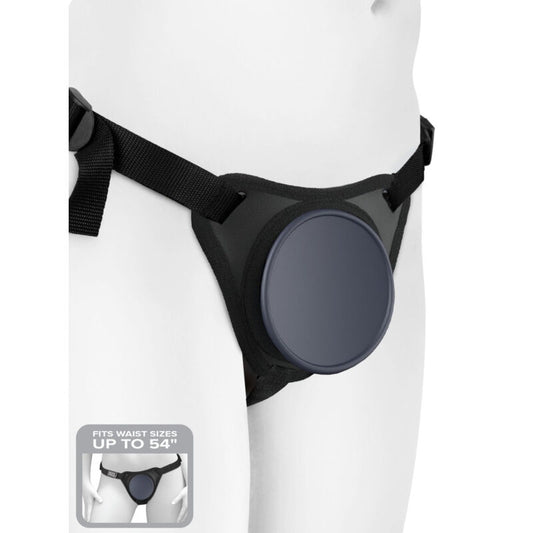 Imbracatura Body Dock Elite di Pipedreams, dettagliata e resistente, mostra la struttura in morbido materiale nero.
