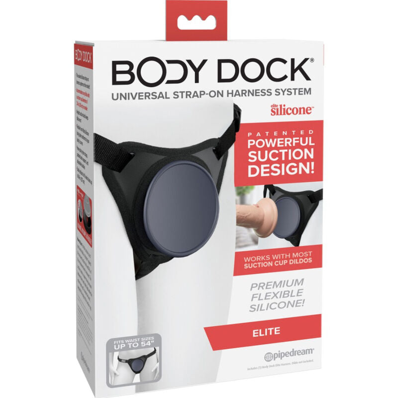 Imbracatura Body Dock Elite di Pipedreams, dettaglio in morbido materiale per uso e comfort.