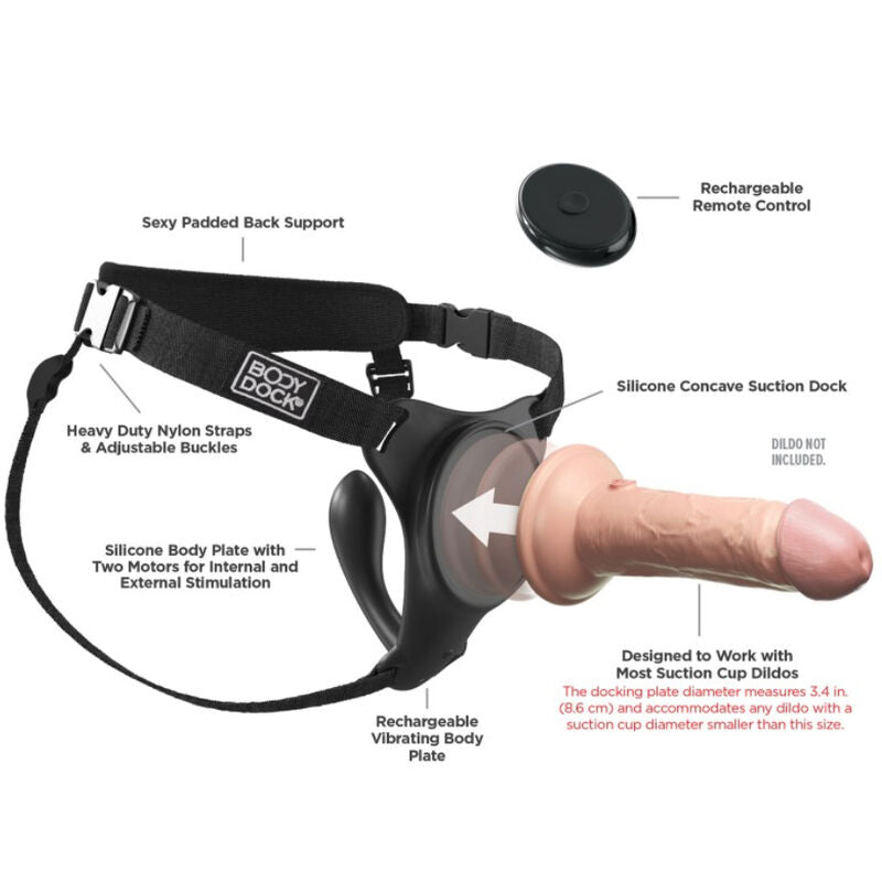 Imbracatura Body Dock G-Spot Pro di Pipedreams, design elegante e resistente, visibile nell'immagine.