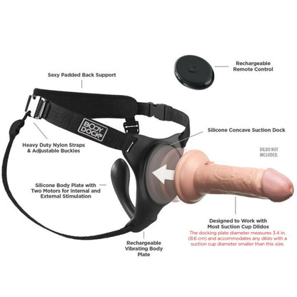 Imbracatura Body Dock G-Spot Pro di Pipedreams, design elegante e resistente, visibile nell'immagine.