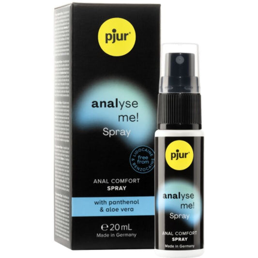 Spray analizzami PJUR, confezione con spray confortevole e delicato per uso anale, immaginiata in primo piano.