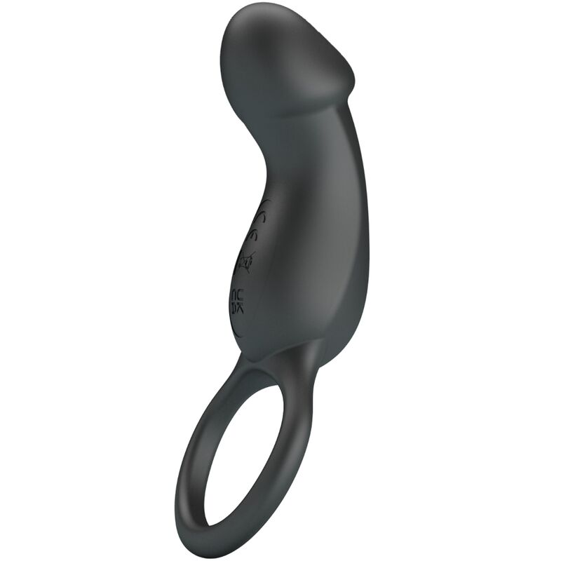 Anello anale e vibratore Warren nero di PRETTY LOVE BOTTOM, con dettagli in silicone e design ergonomico.