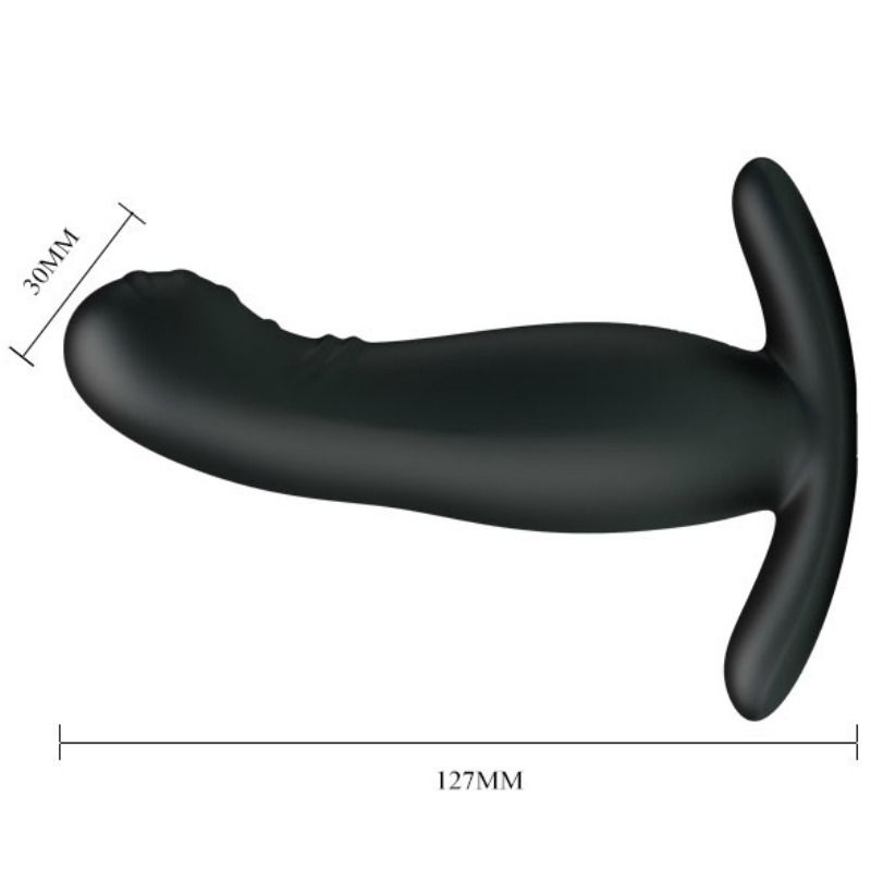 Massaggiatore prostatico PRETTY LOVE BOTTOM con vibrazione, dispositivo in silicone nero, con corpo ergonomico e pulsanti di controllo