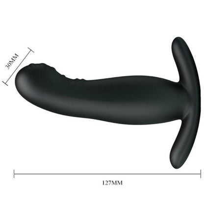 Massaggiatore prostatico PRETTY LOVE BOTTOM con vibrazione, dispositivo in silicone nero, con corpo ergonomico e pulsanti di controllo