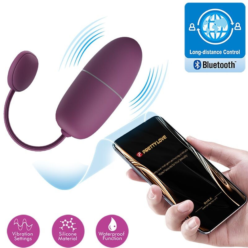 Uovo vibrante PRETTY LOVE NYMPH con controllo app, colore lilla, design elegante e compatto, ideale per stimolazione personale.