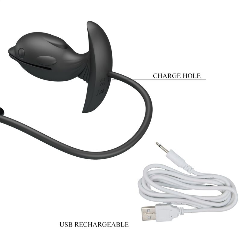 Plug anale delfino gonfiabile e ricaricabile PRETTY LOVE BOTTOM, accessorio per piacere e stimolazione anale.