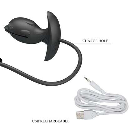Plug anale delfino gonfiabile e ricaricabile PRETTY LOVE BOTTOM, accessorio per piacere e stimolazione anale.