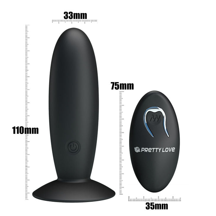 Plug anale ricaricabile Pretty Love Bottom con vibrazione, controllo intuitivo e design ergonomico per piacere sicuro e confortevole.