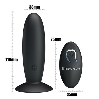 Plug anale ricaricabile Pretty Love Bottom con vibrazione, controllo intuitivo e design ergonomico per piacere sicuro e confortevole.