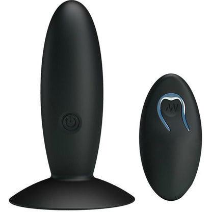Plug anale ricaricabile Pretty Love Bottom con vibrazione e controllo, visibile in dettaglio nell'immagine.