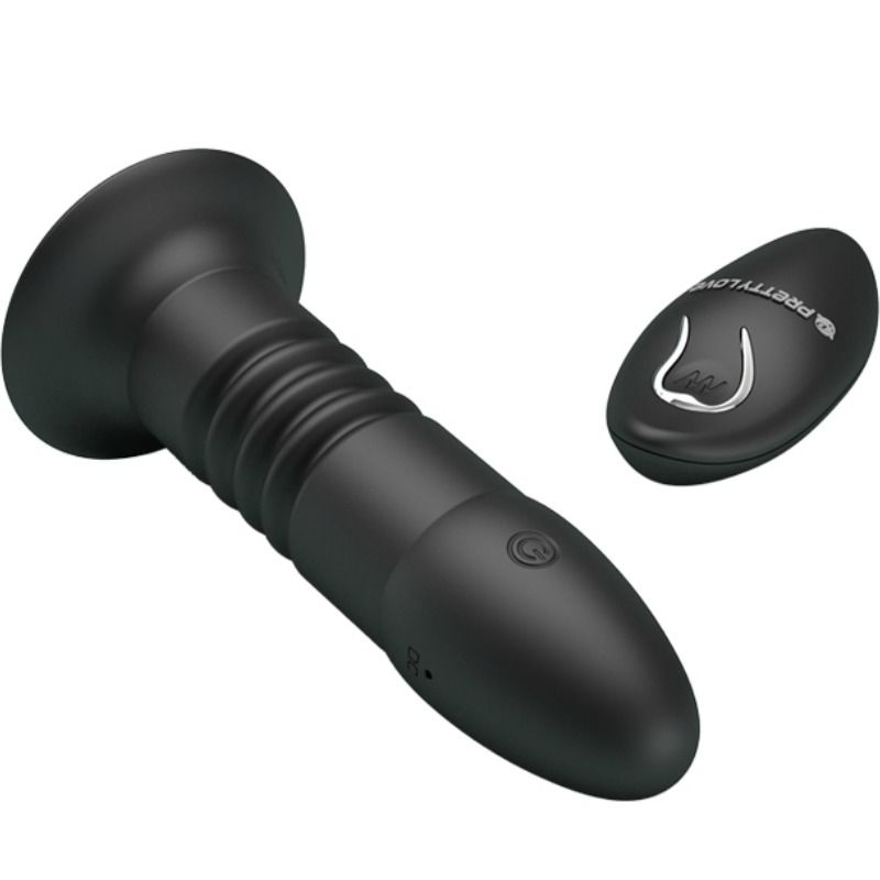 Plug vibrante Pretty Love Magic Jinger con movimento su e giù e funzioni di vibrazione, design elegante e sicuro.