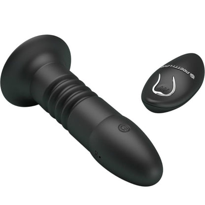 Plug vibrante Pretty Love Magic Jinger con movimento su e giù e funzioni di vibrazione, design elegante e sicuro.