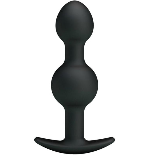 Sfere anali in silicone PRETTY LOVE BOTTOM, stimolazione speciale, lunghezza 10,3 cm, nere, ideale per piacere e relax