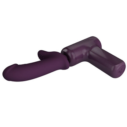 Massaggiatore PRETTY LOVE DJ SCHOLAR viola con 5 impostazioni, design ergonomico e pulsanti di controllo visibili.